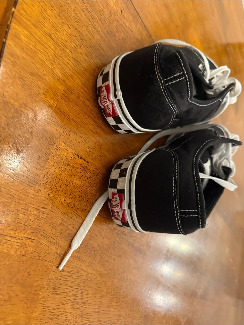 Vans Black & White Checkerboard Low-Top Canvas Sneakers size 14